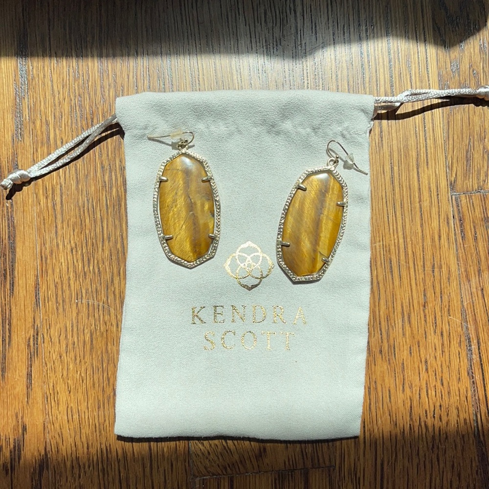 Kendra Scott Brown/Gold Elle Drop Earrings